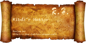 Ribár Hektor névjegykártya